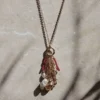 Gold Coral Charm Cluster Necklace