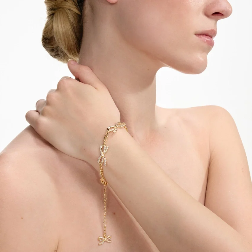 Gold Crystal Bow Bracelet Gold Crystal Bow Bracelet