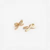 Gold Crystal Bow Earrings