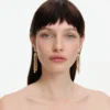 Gold Crystal Cluster Tiered Earrings Gold Crystal Cluster Tiered Earrings