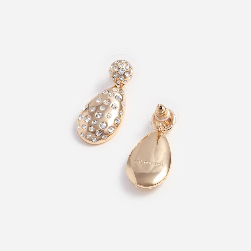 Gold Crystal Drop Earrings Gold Crystal Drop Earrings