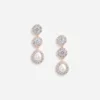 Gold Crystal Flower Tiered Earrings