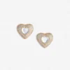 Gold Crystal Heart Earrings