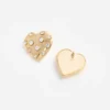 Gold Crystal Heart Earrings