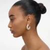 Gold Crystal Hoop Earring