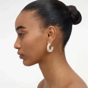 Gold Crystal Hoop Earring