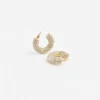 Gold Crystal Hoop Earring