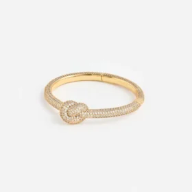Gold Crystal Knot Bangle
