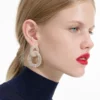 Gold Crystal Link Earrings