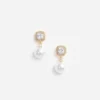 Gold Crystal Pearl Earrings Gold Crystal Pearl Earrings