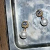 Gold Crystal Pearl Earrings Gold Crystal Pearl Earrings
