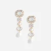 Gold Crystal Pearl Tiered Earrings