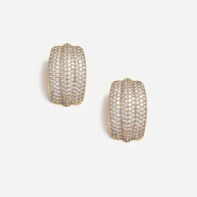 Gold Crystal Ridged Earrings