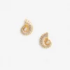 Gold Crystal Shell Earrings Gold Crystal Shell Earrings