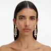Gold Crystal Tiered Droplet Earrings
