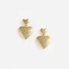 Gold Double Heart Earring
