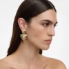 Gold Double Heart Earring