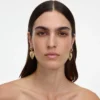 Gold Double Heart Earring