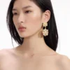 Gold Encrusted Tiered Earrings