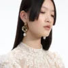 Gold Faux Pearl Drop Earrings