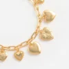 Gold Heart Charm Bracelet