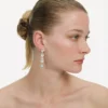 Gold Heart Crystal Tiered Earrings