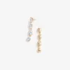 Gold Heart Crystal Tiered Earrings