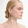 Gold Knot Tiered Amber Earrings