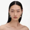 Gold Link Pearl Drop Earrings Gold Link Pearl Drop Earrings