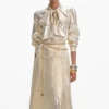 Gold Metallic Tie Neck Maxi Dress Gold Metallic Tie Neck Maxi Dress