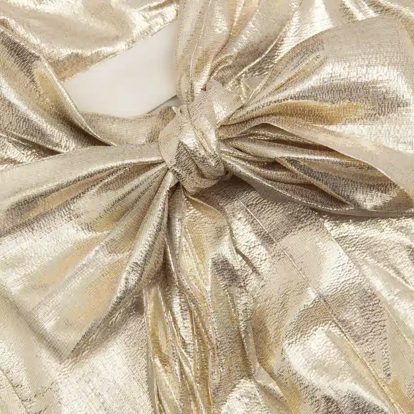 Gold Metallic Tie Neck Maxi Dress Gold Metallic Tie Neck Maxi Dress