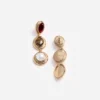Gold Multi Three Tiered Earrings Gold Multi Three Tiered Earrings