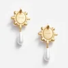 Gold Pearl Droplet Earrings