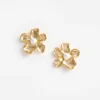 Gold Pearl Flower Earrings
