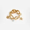 Gold Pearl Shell Charm Bracelet