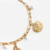 Gold Pearl Shell Charm Necklace
