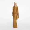 Gold Rhinestone Drape Maxi Dress