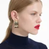 Gold Ridged Earrings