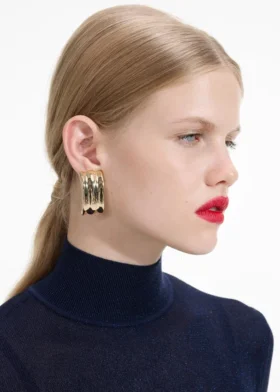 Gold Ridged Earrings