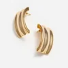 Gold Ridged Earrings