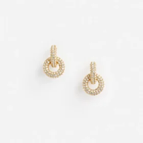 Gold Small Crystal Hoop Earring