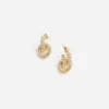 Gold Small Crystal Hoop Earring