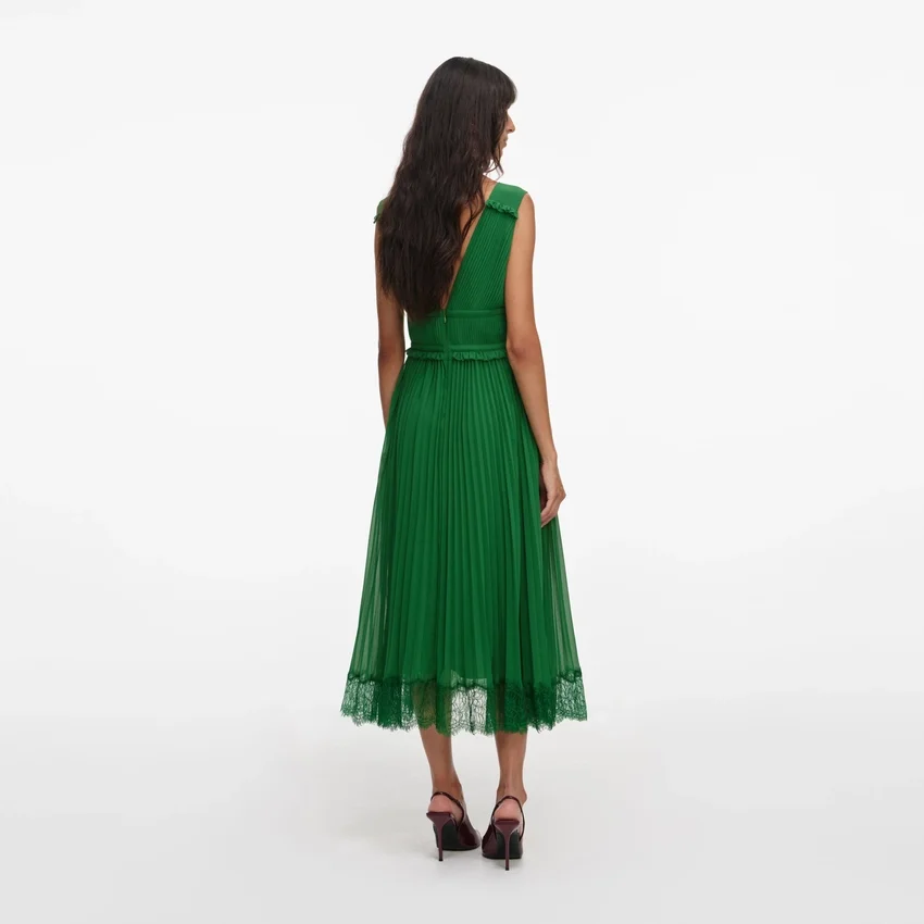 Green Chiffon Midi Dress Green Chiffon Midi Dress