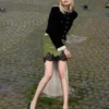 Green Crystal Chainmail Mini Skirt