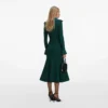 Green Keyhole Knit Midi Dress
