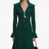 Green Keyhole Knit Midi Dress