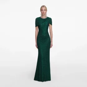 Green Rhinestone Maxi Dress