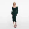 Green Viscose Knit Midi Dress Green Viscose Knit Midi Dress