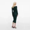 Green Viscose Knit Midi Dress Green Viscose Knit Midi Dress