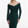 Green Viscose Knit Midi Dress Green Viscose Knit Midi Dress